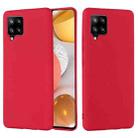 For Samsung Galaxy A42 5G Pure Color Liquid Silicone Shockproof Full Coverage Case(Red) - 1