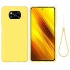 For Xiaomi Poco X3 NFC Pure Color Liquid Silicone Shockproof Full Coverage Case(Yellow) - 1