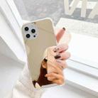 For iPhone 12 / 12 Pro TPU + Acrylic Four Drop Luxury Plating Mirror Phone Case Cover(Gold) - 1