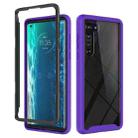 For Motorola Moto Edge Starry Sky Solid Color Series Shockproof PC + TPU Protective Case(Purple) - 1