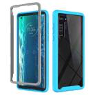 For Motorola Moto Edge Starry Sky Solid Color Series Shockproof PC + TPU Protective Case(Light Blue) - 1