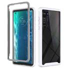 For Motorola Moto Edge Starry Sky Solid Color Series Shockproof PC + TPU Protective Case(White) - 1