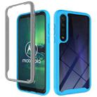 For Motorola Moto G8 Plus Starry Sky Solid Color Series Shockproof PC + TPU Protective Case(Light Blue) - 1