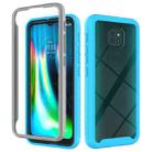 For Motorola Moto G9 Play Starry Sky Solid Color Series Shockproof PC + TPU Protective Case(Light Blue) - 1