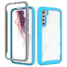 For Motorola Moto One Fusion Plus Starry Sky Solid Color Series Shockproof PC + TPU Protective Case(Light Blue) - 1