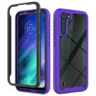 For Motorola Moto One Fusion Starry Sky Solid Color Series Shockproof PC + TPU Protective Case(Purple) - 1