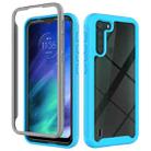 For Motorola Moto One Fusion Starry Sky Solid Color Series Shockproof PC + TPU Protective Case(Light Blue) - 1