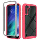 For Motorola Moto One Fusion Starry Sky Solid Color Series Shockproof PC + TPU Protective Case(Red) - 1