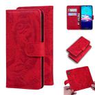 For Motorola Moto E (2020) / Moto E7 Tiger Embossing Pattern Horizontal Flip Leather Case with Holder & Card Slots & Wallet(Red) - 1