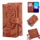 For Motorola Moto Edge Tiger Embossing Pattern Horizontal Flip Leather Case with Holder & Card Slots & Wallet(Brown) - 1