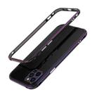 For iPhone 12 Aurora Series Lens Protector + Metal Frame Protective Case(Black Purple) - 1