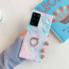 For Samsung Galaxy S20 Laser Marble Pattern TPU Protective Case with Ring Holder(Rainbow) - 1