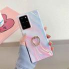 For Samsung Galaxy Note20 Ultra Laser Marble Pattern TPU Protective Case with Ring Holder(Pink Floating Cloud) - 1
