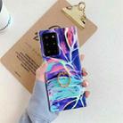 For Samsung Galaxy Note20 Ultra Laser Marble Pattern TPU Protective Case with Ring Holder(Purple Cloud) - 1