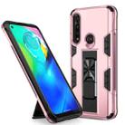 For Motorola Moto G Power Soldier Armor Shockproof TPU + PC Magnetic Protective Case with Holder(Rose Gold) - 1