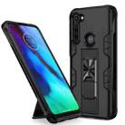 For Motorola Moto G Stylus Soldier Armor Shockproof TPU + PC Magnetic Protective Case with Holder(Black) - 1