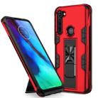 For Motorola Moto G Stylus Soldier Armor Shockproof TPU + PC Magnetic Protective Case with Holder(Red) - 1