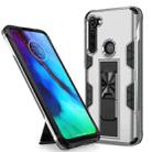 For Motorola Moto G Stylus Soldier Armor Shockproof TPU + PC Magnetic Protective Case with Holder(Silver) - 1