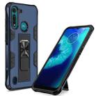 For Motorola Moto G8 Power Lite Soldier Armor Shockproof TPU + PC Magnetic Protective Case with Holder(Blue) - 1