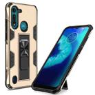 For Motorola Moto G8 Power Lite Soldier Armor Shockproof TPU + PC Magnetic Protective Case with Holder(Gold) - 1