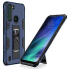 For Motorola One Fusion Soldier Armor Shockproof TPU + PC Magnetic Protective Case with Holder(Blue) - 1