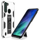 For Motorola One Fusion Soldier Armor Shockproof TPU + PC Magnetic Protective Case with Holder(White) - 1