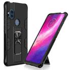 For Motorola One Hyper Soldier Armor Shockproof TPU + PC Magnetic Protective Case with Holder(Black) - 1