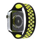 Elastic Silicone Watch Band For Apple Watch Series 7 41mm / 6 & SE & 5 & 4 40mm / 3 & 2 & 1 38mm, Length:135mm(Black Yellow) - 1