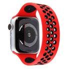 Elastic Silicone Watch Band For Apple Watch Series 7 41mm / 6 & SE & 5 & 4 40mm / 3 & 2 & 1 38mm, Length:150mm(Red Black) - 1