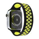 Elastic Silicone Watch Band For Apple Watch Series 7 45mm / 6 & SE & 5 & 4 44mm / 3 & 2 & 1 42mm, Length:150mm(Black Yellow) - 1