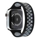 Elastic Silicone Watch Band For Apple Watch Series 7 45mm / 6 & SE & 5 & 4 44mm / 3 & 2 & 1 42mm, Length:150mm(Black Grey) - 1