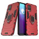 For vivo V20 PC + TPU Shockproof Protective Case with Magnetic Ring Holder(Red) - 1