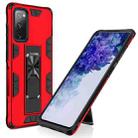 For Samsung Galaxy S20 FE Soldier Armor Shockproof TPU + PC Magnetic Protective Case with Holder(Red) - 1