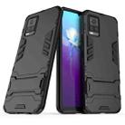 For vivo V20 PC + TPU Shockproof Protective Case with Holder(Black) - 1