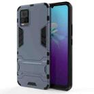 For vivo V20 PC + TPU Shockproof Protective Case with Holder(Navy Blue) - 1