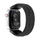 Nylon + Leather Braided Watch Band For Apple Watch Series 9&8&7 41mm / SE 3&SE 2&6&SE&5&4 40mm / 3&2&1 38mm, Size:S(Black) - 1