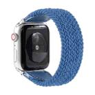 Nylon + Leather Braided Watch Band For Apple Watch Series 8&7 41mm / SE 2&6&SE&5&4 40mm / 3&2&1 38mm, Size:S(Blue) - 1