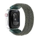 Nylon + Leather Braided Watch Band For Apple Watch Series 9&8&7 41mm / SE 3&SE 2&6&SE&5&4 40mm / 3&2&1 38mm, Size:M(Army Green) - 1