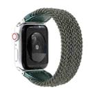 Nylon + Leather Braided Watch Band For Apple Watch Ultra 49mm / Series 8&7 45mm / SE 2&6&SE&5&4 44mm / 3&2&1 42mm, Size:S(Army Green) - 1