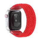 Nylon + Leather Braided Watch Band For Apple Watch Ultra 49mm / Series 8&7 45mm / SE 2&6&SE&5&4 44mm / 3&2&1 42mm, Size:L(Red) - 1