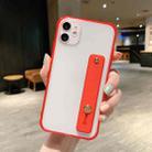 For iPhone 12 Shockproof Acrylic Protective Case with Wristband Holder(Red) - 1