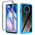 For OnePlus 7T Starry Sky Solid Color Series Shockproof PC + TPU Protective Case(Light Blue) - 1