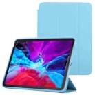 3-fold Horizontal Flip Smart Leather Case with Sleep / Wake-up Function & Holder For iPad Air 2022 / 2020 10.9(Blue) - 1