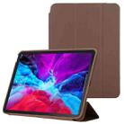3-fold Horizontal Flip Smart Leather Case with Sleep / Wake-up Function & Holder For iPad Air 2022 / 2020 10.9(Brown) - 1