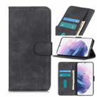 For Samsung Galaxy S21 Plus 5G KHAZNEH Retro Texture PU + TPU Horizontal Flip Leather Case with Holder & Card Slots & Wallet(Black) - 1