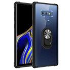 For Samsung Galaxy Note9 Shockproof Transparent TPU + Acrylic Protective Case with Ring Holder(Silver Black) - 1