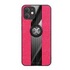 For iPhone 12 mini XINLI Stitching Cloth Textue Shockproof TPU Protective Case with Ring Holder (Red) - 1
