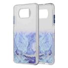 For Xiaomi Mi Poco X3 / NFC Marble Pattern Glittery Powder Shockproof TPU Case with Detachable Buttons(Blue) - 1
