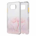 For Xiaomi Mi Poco X3 / NFC Marble Pattern Glittery Powder Shockproof TPU Case with Detachable Buttons(Pink) - 1