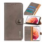 For Samsung Galaxy S21 5G KHAZNEH Cowhide Texture Horizontal Flip Leather Case with Holder & Card Slots & Wallet(Khaki) - 1
